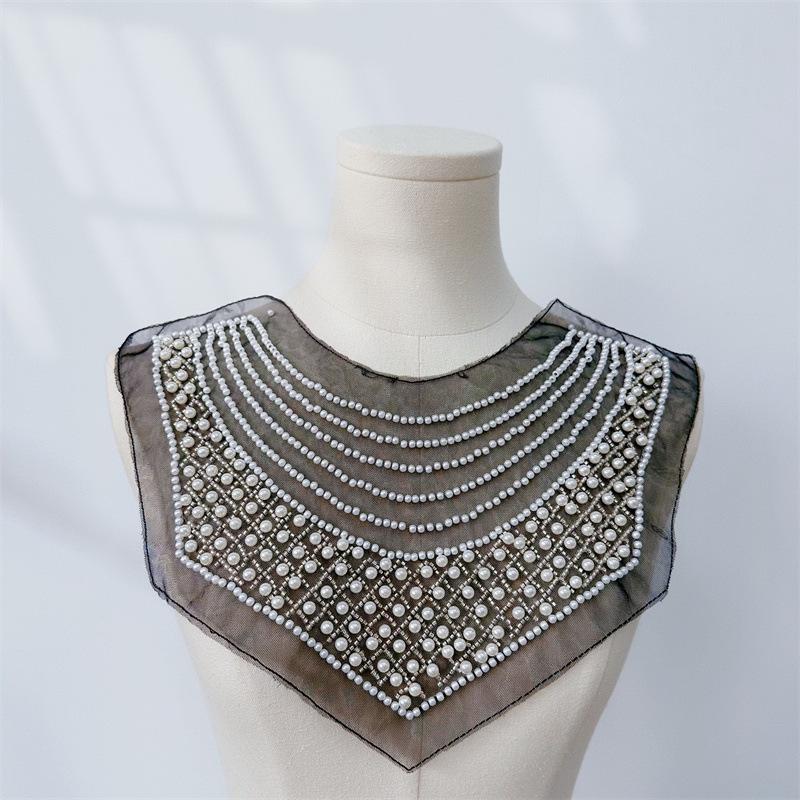 Сетчатый воротник-планка, расшитый бисером и вышивкой, с цветочной корсажной брошью, сшитый вручную для DIY-поделок чёрный
Сетчатый воротник-планка, расшитый бисером и вышивкой, с цветочной корсажной брошью, сшитый вручную для DIY-поделок чёрный