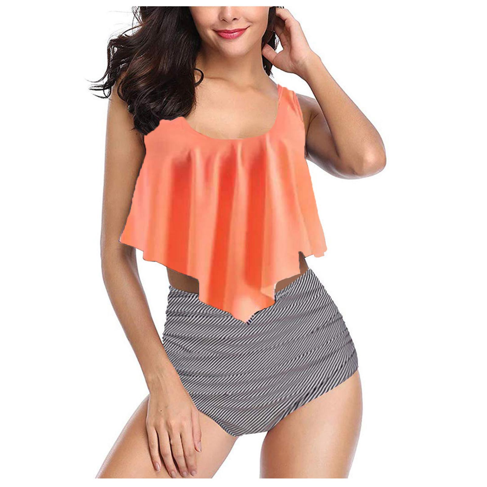 Бикини с рюшами и принтом закрывает живот и демонстрирует тонкий разделенный купальник для женщин XL оранжевый
Бикини с рюшами и принтом закрывает живот и демонстрирует тонкий разделенный купальник для женщин XL оранжевый