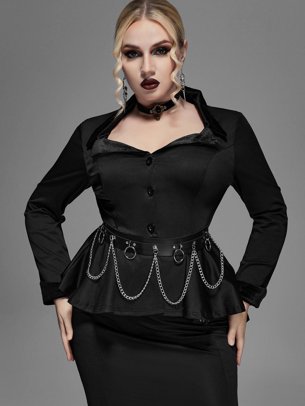 Rosegal готический воротник с лацканами, пуговицами, высокими и низкими оборками, плиссированное однотонное пальто S чёрный
Rosegal готический воротник с лацканами, пуговицами, высокими и низкими оборками, плиссированное однотонное пальто S чёрный