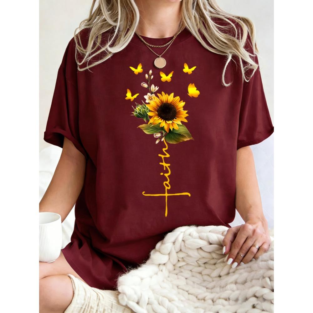 Beautiful Faith Sunflower Pattern Womens T-Shirt Summer Casual T Shirts Crewneck Clothes Breathable Loose 3XL
Beautiful Faith Sunflower Pattern Womens T-Shirt Summer Casual T Shirts Crewneck Clothes Breathable Loose 3XL
