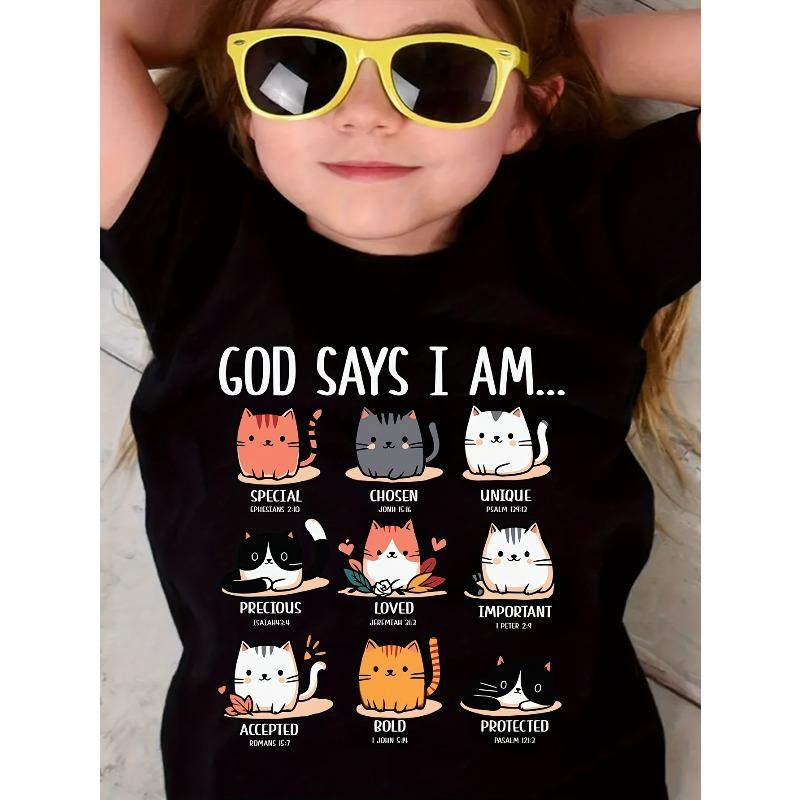 European sizes Children God Says I Am Fun & Quirky Cat-Themed Youngsters T-Shirt - Soft Cute Print for Girls Patrick s Day & Read Across 98cm чёрный
European sizes Children God Says I Am Fun & Quirky Cat-Themed Youngsters T-Shirt - Soft Cute Print for Girls Patrick s Day & Read Across 98cm чёрный