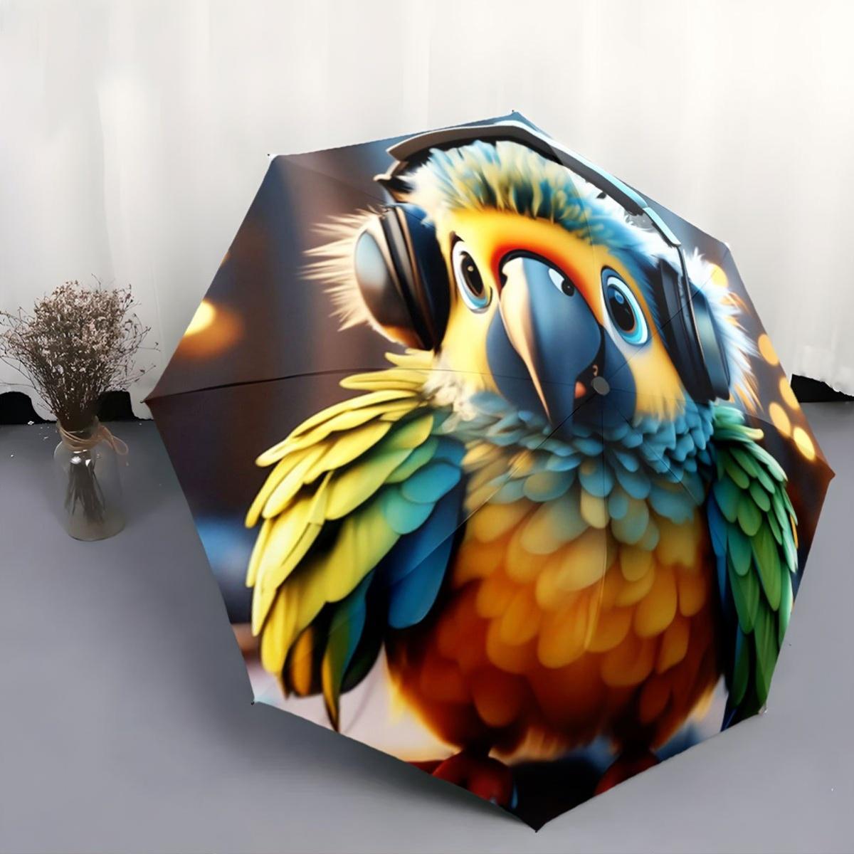 Automatic Open/Close Umbrella with Parrot Design - Compact Folding Umbrella, Lightweight & Portable for Travel, Commute, Parti
Automatic Open/Close Umbrella with Parrot Design - Compact Folding Umbrella, Lightweight & Portable for Travel, Commute, Parti
