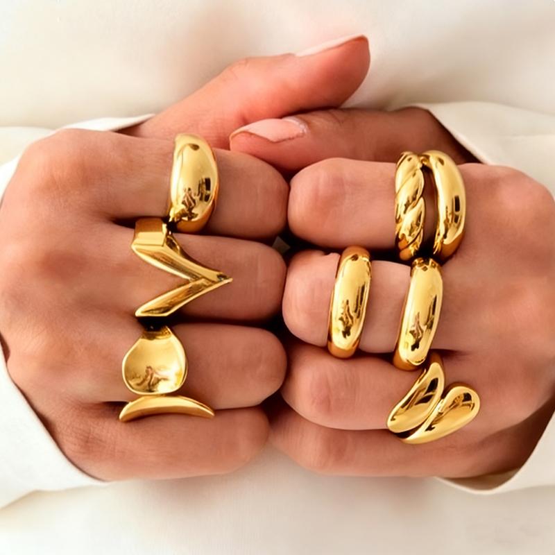 7 Pcs/Set Vintage Gold Color Water Drop Rings for Women Fashion Creative Metal Smooth Geometric Adjustable Open Ring Jewelry New
7 Pcs/Set Vintage Gold Color Water Drop Rings for Women Fashion Creative Metal Smooth Geometric Adjustable Open Ring Jewelry New