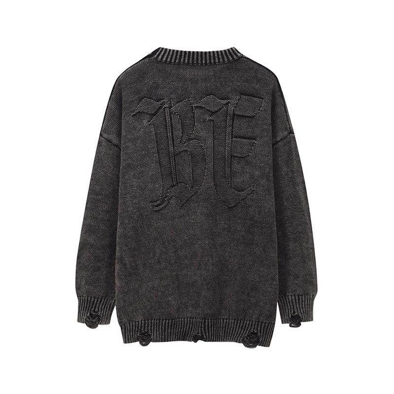 Black of Exit High Street Washed Distressed Letter Loose Sweater Men s National Trend Pure Cotton Knitwear Couple Style Washed Black X L
Black of Exit High Street Washed Distressed Letter Loose Sweater Men s National Trend Pure Cotton Knitwear Couple Style Washed Black X L