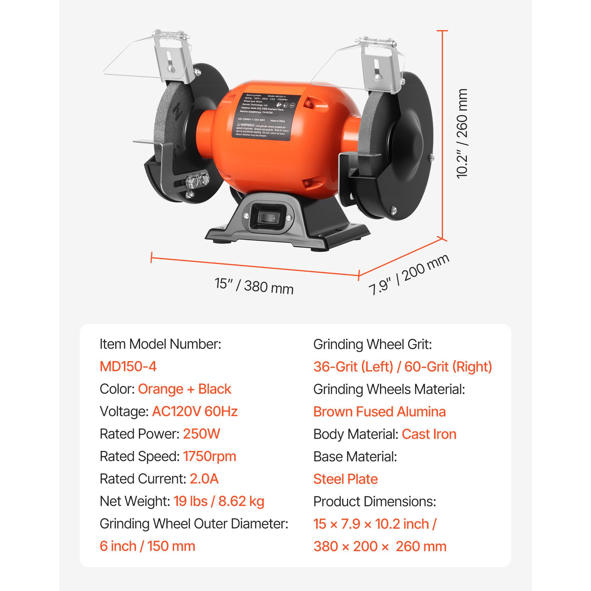 SucceBuy Bench Grinder Single Speed Bench Grinder 1750RPM Low-Speed Table Grinders with Induction Motor Adjustable Tool Rest
SucceBuy Bench Grinder Single Speed Bench Grinder 1750RPM Low-Speed Table Grinders with Induction Motor Adjustable Tool Rest