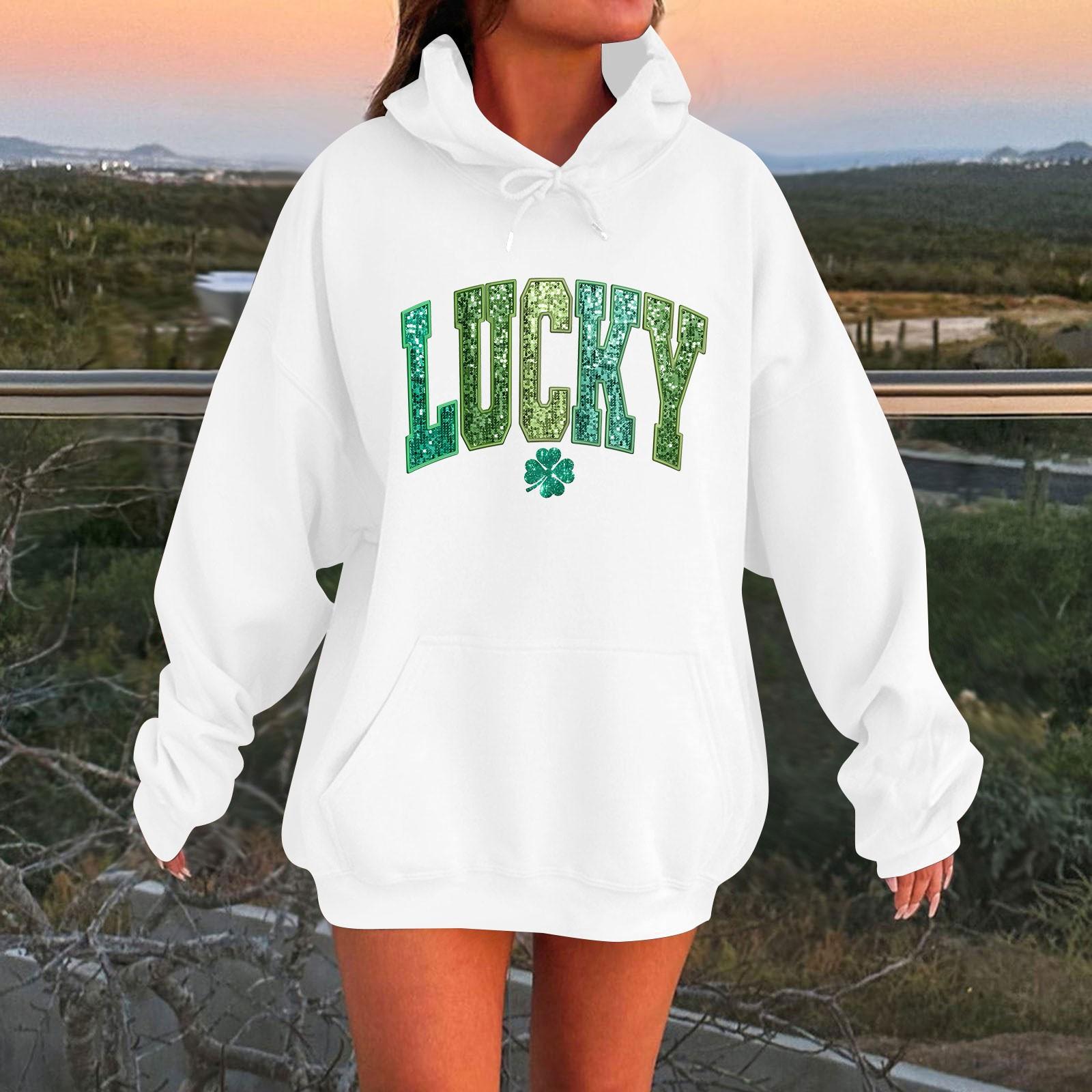 Женская мода круглый вырез St. Повседневная толстовка с капюшоном и длинными рукавами с принтом Патрика S белый
Женская мода круглый вырез St. Повседневная толстовка с капюшоном и длинными рукавами с принтом Патрика S белый