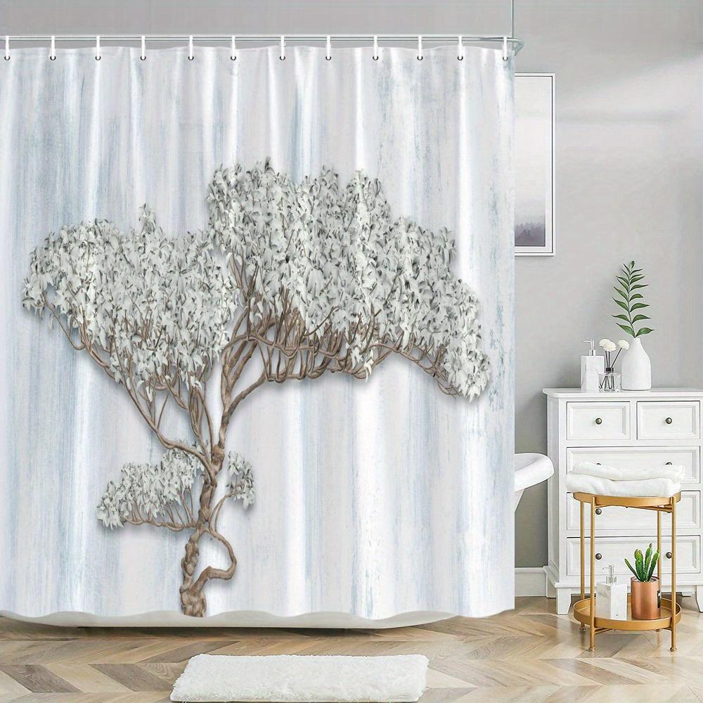 Metal Tree Art Shower Curtain - Silvery-Leafed, Gnarled Trunk, Distressed White Background, Rustic Minimalist Design, Polyester W60H190(CM)-1 Pcs
Metal Tree Art Shower Curtain - Silvery-Leafed, Gnarled Trunk, Distressed White Background, Rustic Minimalist Design, Polyester W60H190(CM)-1 Pcs