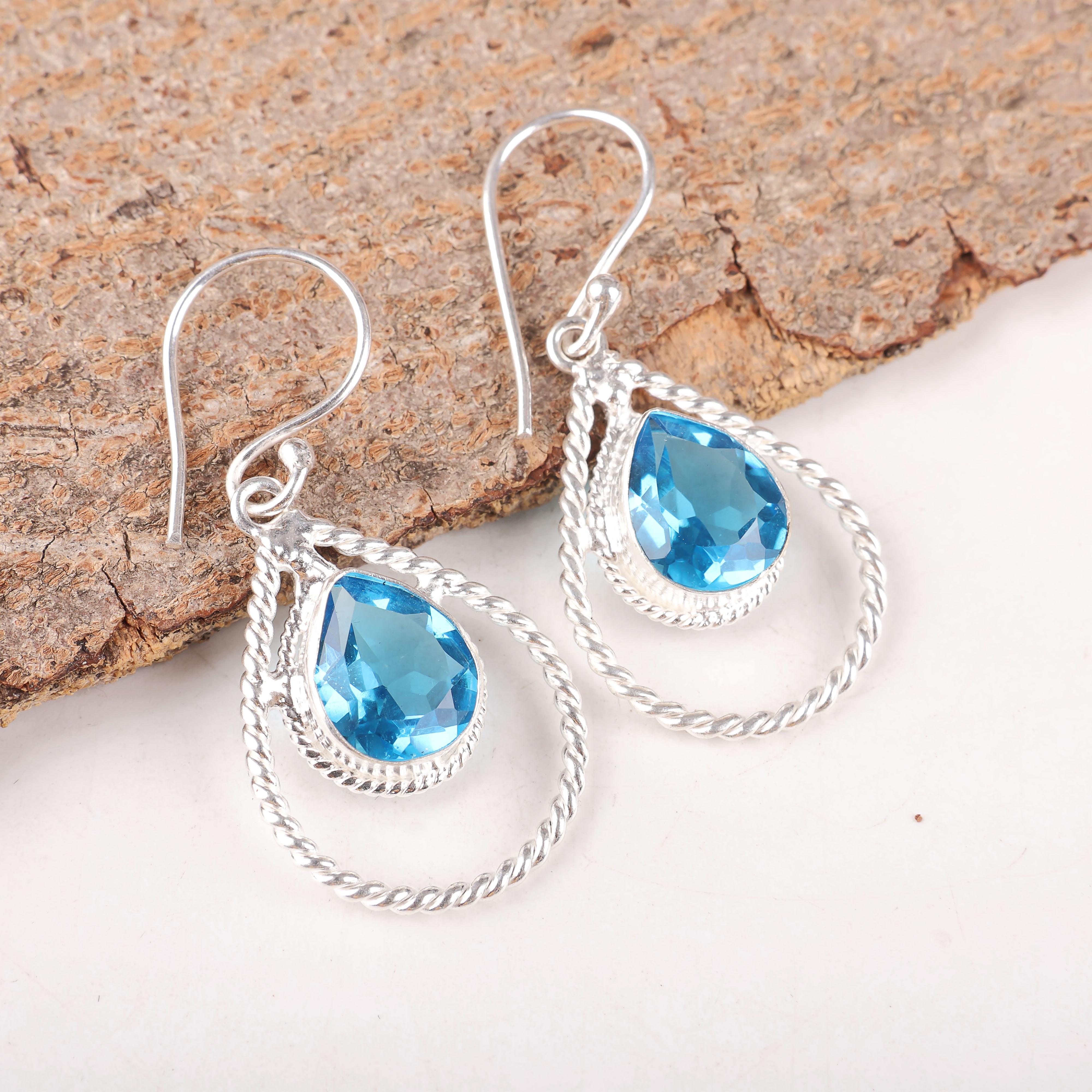 Swiss Blue Topaz Gemstone Jewelry, 925 Solid Sterling Silver Earrings, Handmade Wonderful Silver Earrings For Anniversary Gift 1.70 Inches синий
Swiss Blue Topaz Gemstone Jewelry, 925 Solid Sterling Silver Earrings, Handmade Wonderful Silver Earrings For Anniversary Gift 1.70 Inches синий