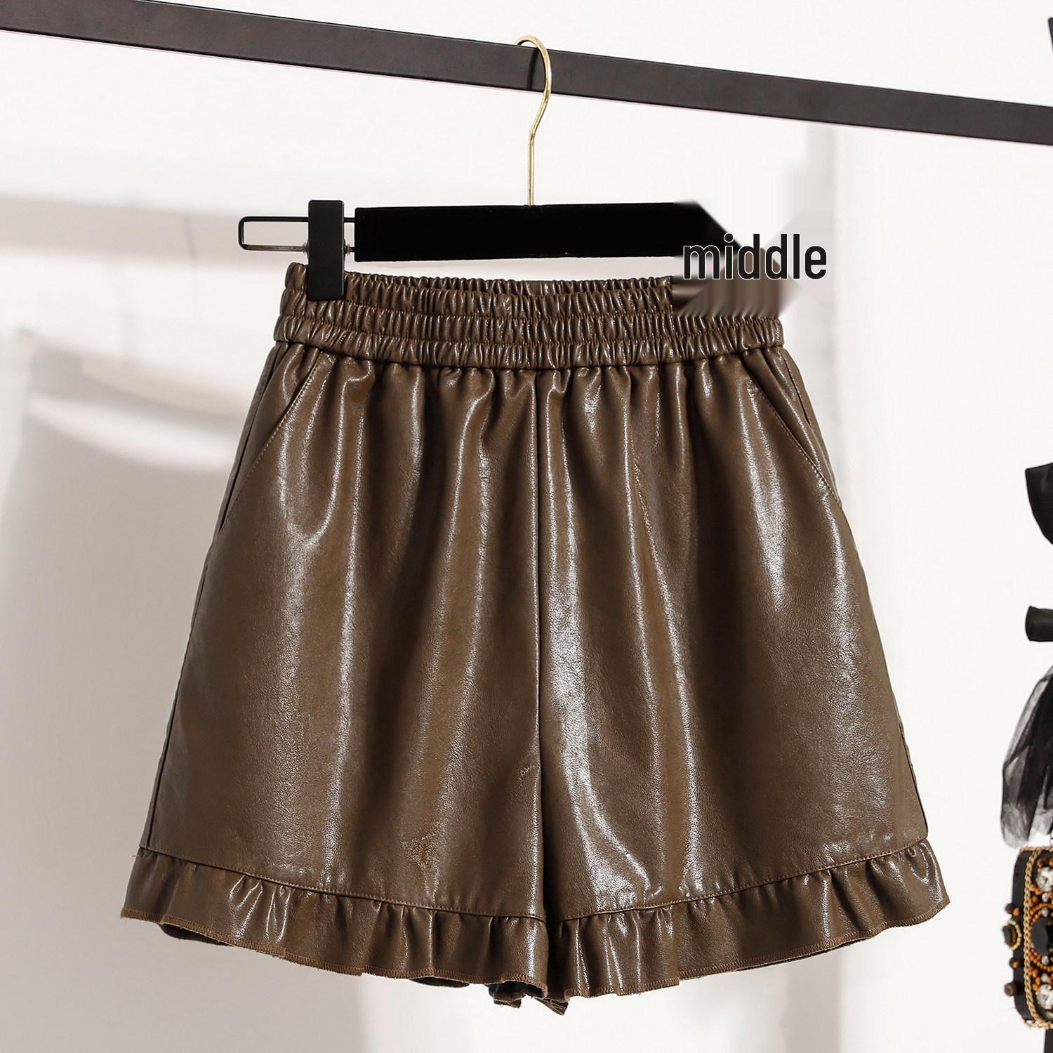 Women s High-Waist Wide-Leg Leather Shorts with Ruffled Hem - Slimming Plus Size Winter Wear 3XL кавовий
Women s High-Waist Wide-Leg Leather Shorts with Ruffled Hem - Slimming Plus Size Winter Wear 3XL кавовий