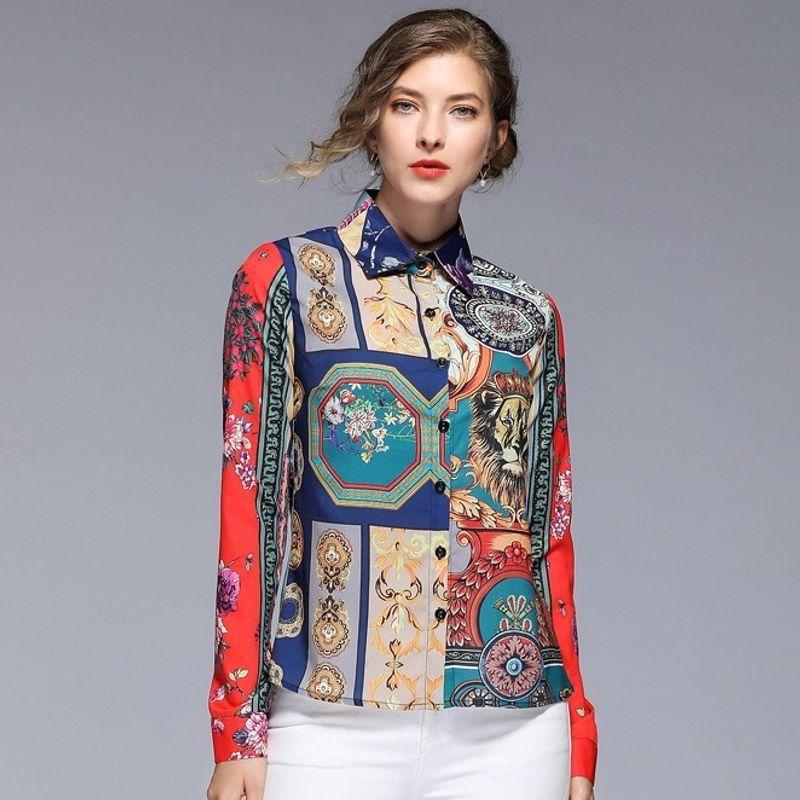 Liangli Summer New Arrival European Station Boutique Women s Clothing Shirt Long Sleeve Lapel Single Breasted Retro Print Shirt Image color 2XL
Liangli Summer New Arrival European Station Boutique Women s Clothing Shirt Long Sleeve Lapel Single Breasted Retro Print Shirt Image color 2XL