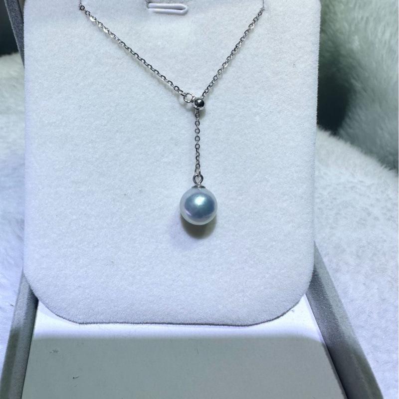 Sterling Silver Y-Chain Necklace with 8-9mm Zhuji Natural Pearls - Simple and Elegant Style
Sterling Silver Y-Chain Necklace with 8-9mm Zhuji Natural Pearls - Simple and Elegant Style