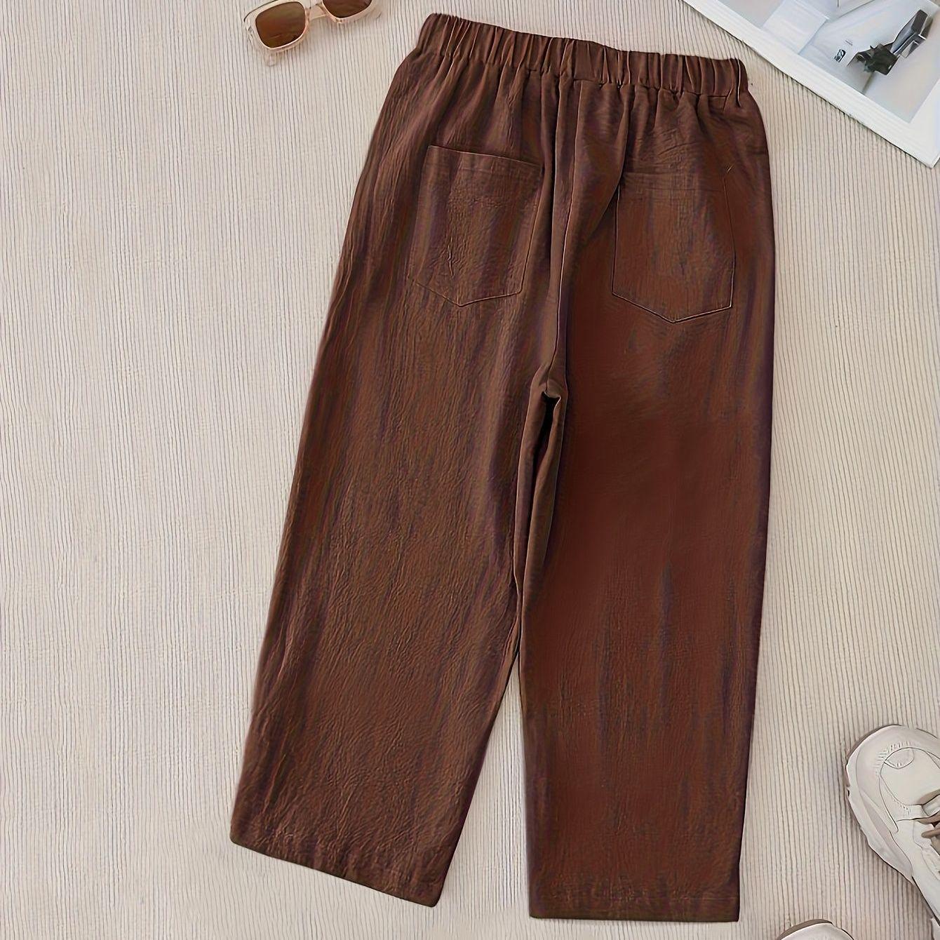 Plus Size Women s Versatile Button-Decor Elastic Waist Cropped Pants with Pockets 5XL
Plus Size Women s Versatile Button-Decor Elastic Waist Cropped Pants with Pockets 5XL