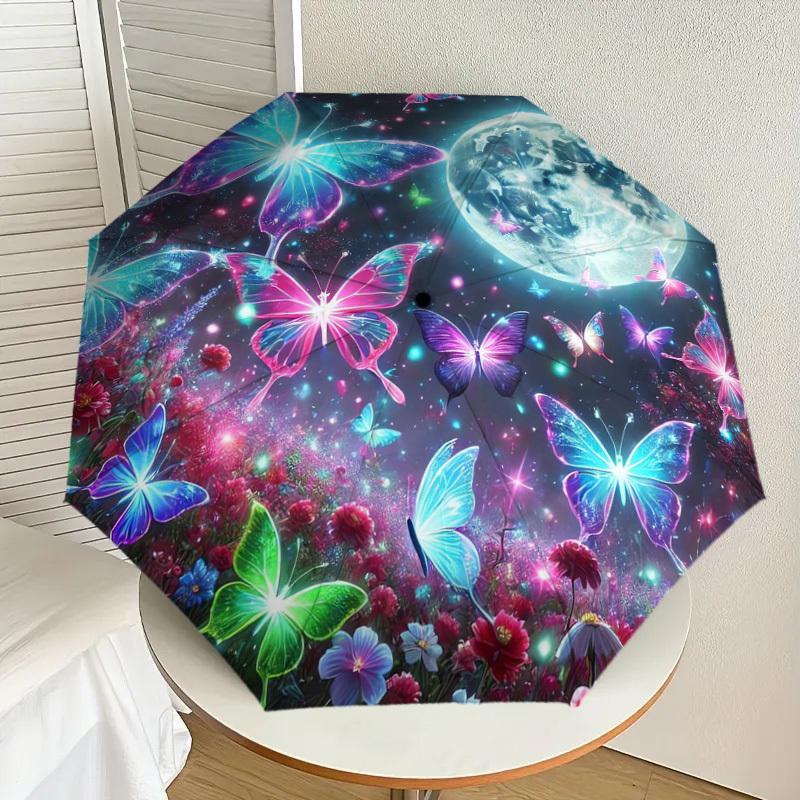 1pc Enchanted Night Garden with Butterflies and Moon Umbrella with Plastic Handle,Suitable for All Seasons Home Travel Outdoor UmbrellaDD1531
1pc Enchanted Night Garden with Butterflies and Moon Umbrella with Plastic Handle,Suitable for All Seasons Home Travel Outdoor UmbrellaDD1531