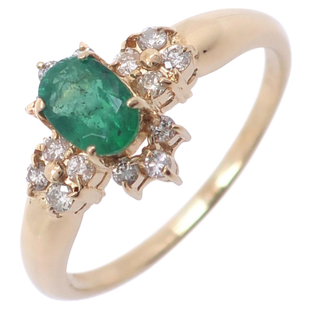 Ring green K18 yellow gold/Emerald/diamond #6.8(US Size) 2.7g Women Used
Ring green K18 yellow gold/Emerald/diamond #6.8(US Size) 2.7g Women Used