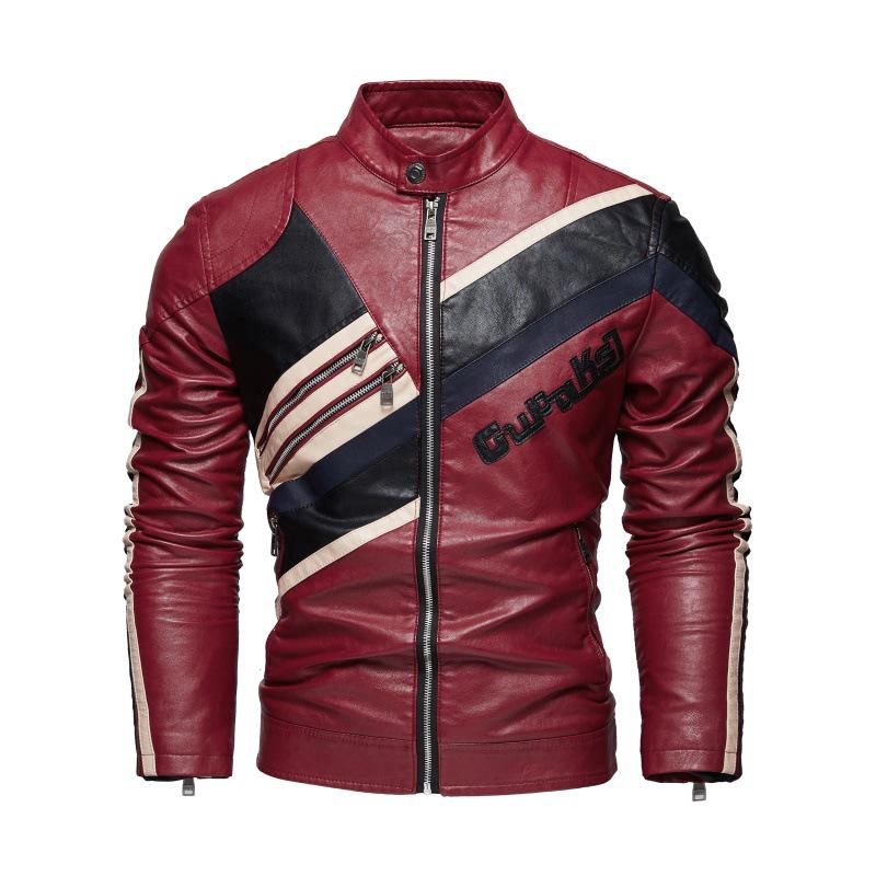 Men s Autumn/Winter PU Leather Color Block Motorcycle Jacket 3XL вино красного
Men s Autumn/Winter PU Leather Color Block Motorcycle Jacket 3XL вино красного