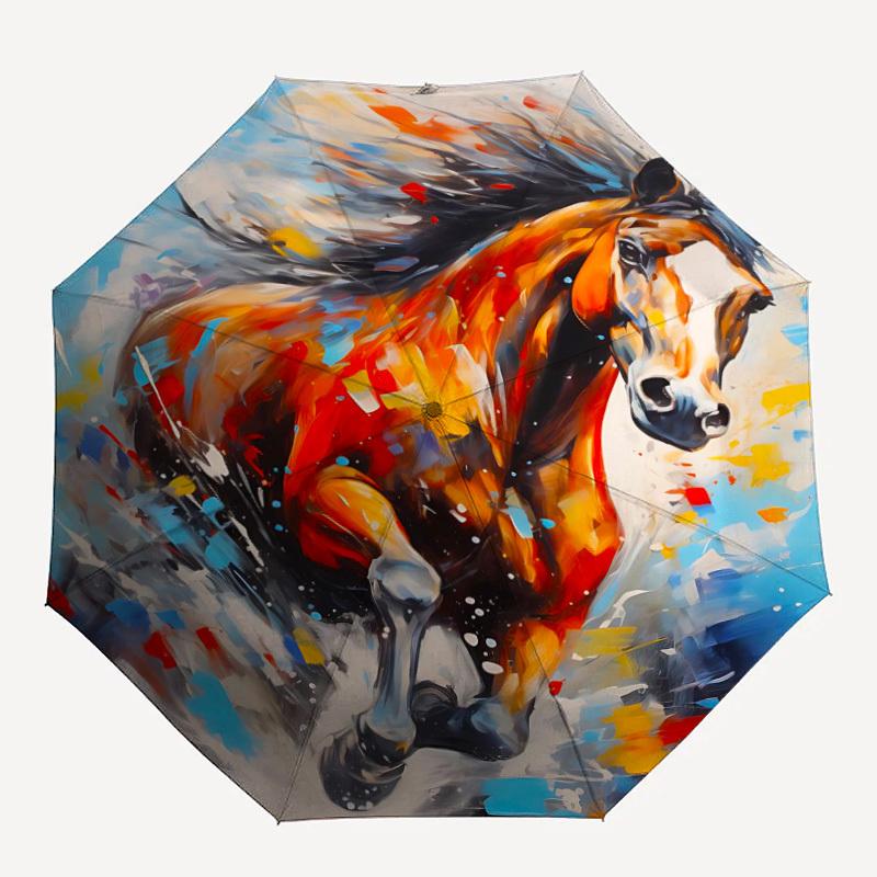 1pc Horse Painting Automatic Open/Close Umbrella, Portable Folding Umbrella for Travel, Themed Events035
1pc Horse Painting Automatic Open/Close Umbrella, Portable Folding Umbrella for Travel, Themed Events035
