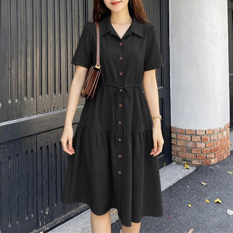ZANZEA Women Casual Turn Down Collar Loose Short Sleeve Drawstring Dress 5XL чорний
ZANZEA Women Casual Turn Down Collar Loose Short Sleeve Drawstring Dress 5XL чорний