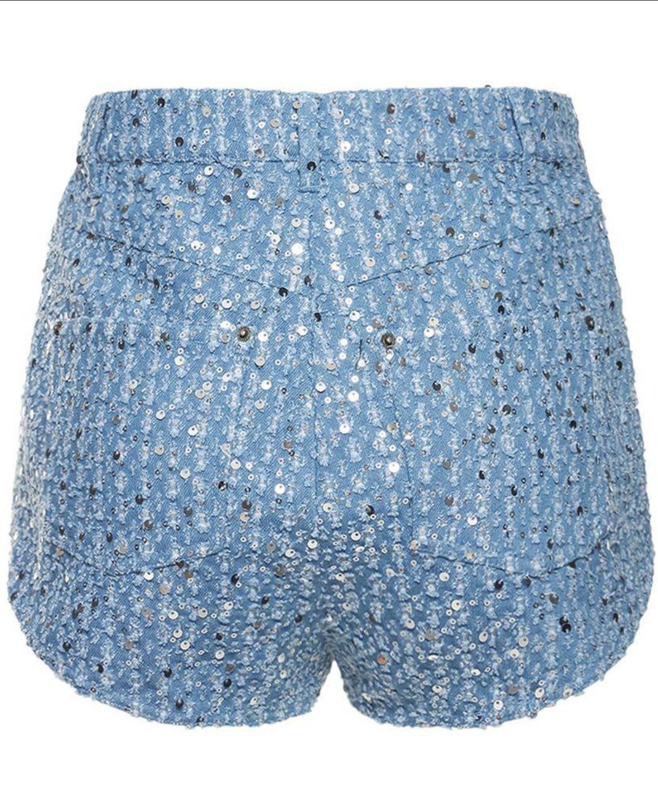 Spring-Summer Women s Denim Sequin Jacket & Shorts QM100 Small
Spring-Summer Women s Denim Sequin Jacket & Shorts QM100 Small