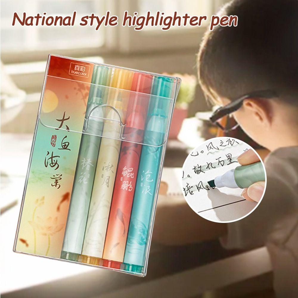 4PCS/Set Writing Drawing Highlighter Pen Chinese Style Art Marker Pens Back To School Gift C
4PCS/Set Writing Drawing Highlighter Pen Chinese Style Art Marker Pens Back To School Gift C