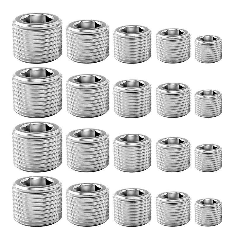 A60zpipe Plug Fitting,1/8 1/4 3/8 1/2 3/4In Male Internal Hex Thread Socket Pipe Plug Fitting Assortment Kitmay срібний
A60zpipe Plug Fitting,1/8 1/4 3/8 1/2 3/4In Male Internal Hex Thread Socket Pipe Plug Fitting Assortment Kitmay срібний