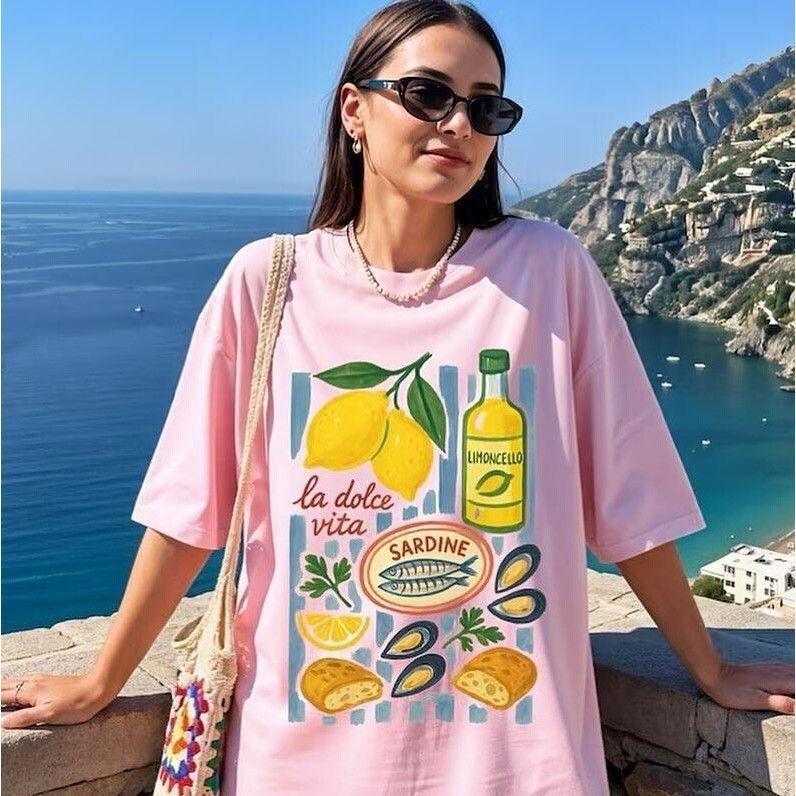 2026 American Retro Cotton Summer Beach Lemon Ocean Sardine Pattern Spicy Girl Y2K Womens Roundneck Tshirt 4XL
2026 American Retro Cotton Summer Beach Lemon Ocean Sardine Pattern Spicy Girl Y2K Womens Roundneck Tshirt 4XL