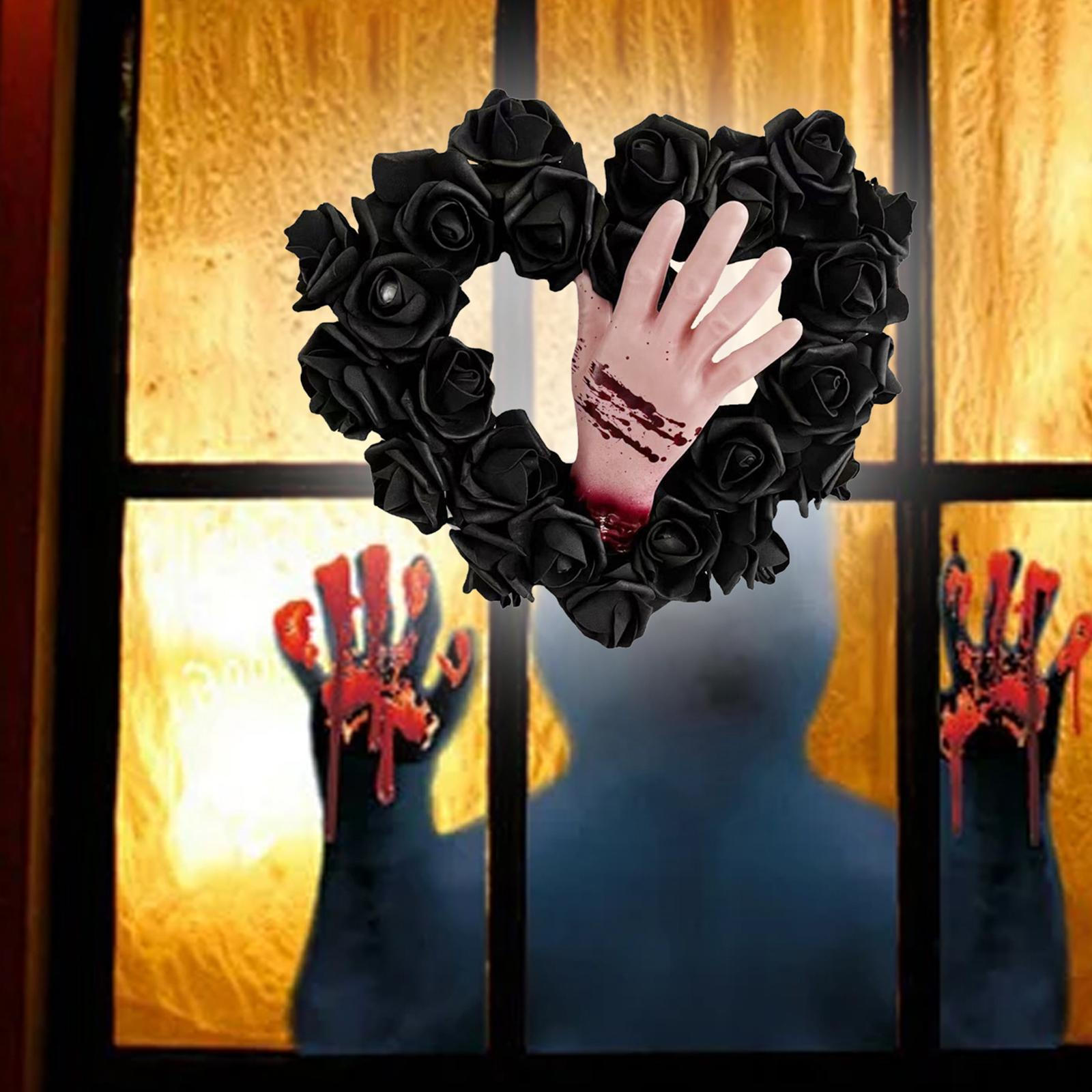 Halloween Hand Black Rose Wreath Artificial Garland Novelty Ornament Horror Party Decoration Door
Halloween Hand Black Rose Wreath Artificial Garland Novelty Ornament Horror Party Decoration Door