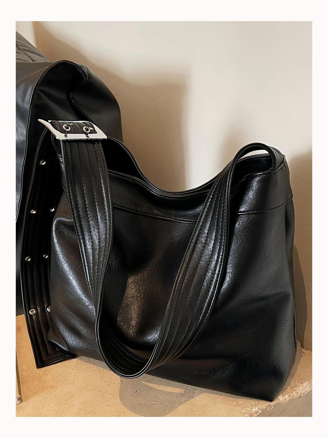 Retro Black Simple Tote Bag Women Wide Strap Leather Large Capacity Shoulder Bag Ladies Everyday Versatile Commute Crossbody Bag 35x27x12cm чёрный
Retro Black Simple Tote Bag Women Wide Strap Leather Large Capacity Shoulder Bag Ladies Everyday Versatile Commute Crossbody Bag 35x27x12cm чёрный