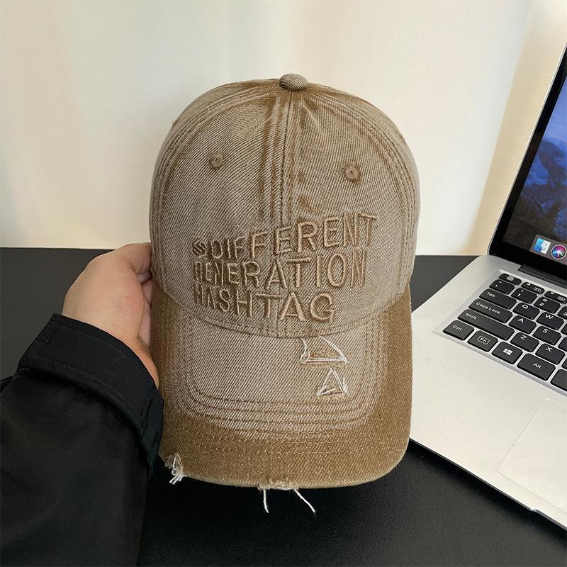 Letter embroidered baseball cap summer couple versatile washed hole cowboy hat showing face small wide brim sun hat
Letter embroidered baseball cap summer couple versatile washed hole cowboy hat showing face small wide brim sun hat