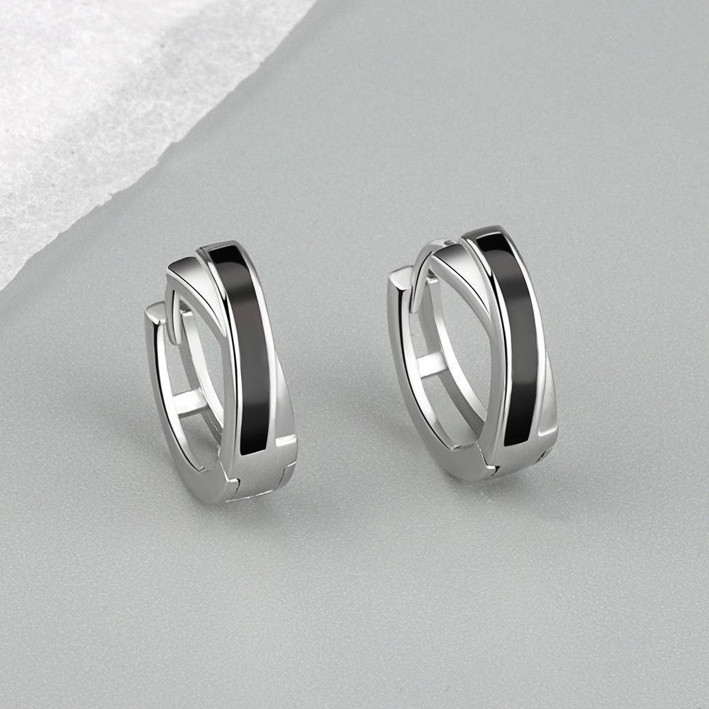 Роскошные серьги-кольца с бриллиантами в корейском стиле - 925 серебро, милые простые каффы для ушей серебряный