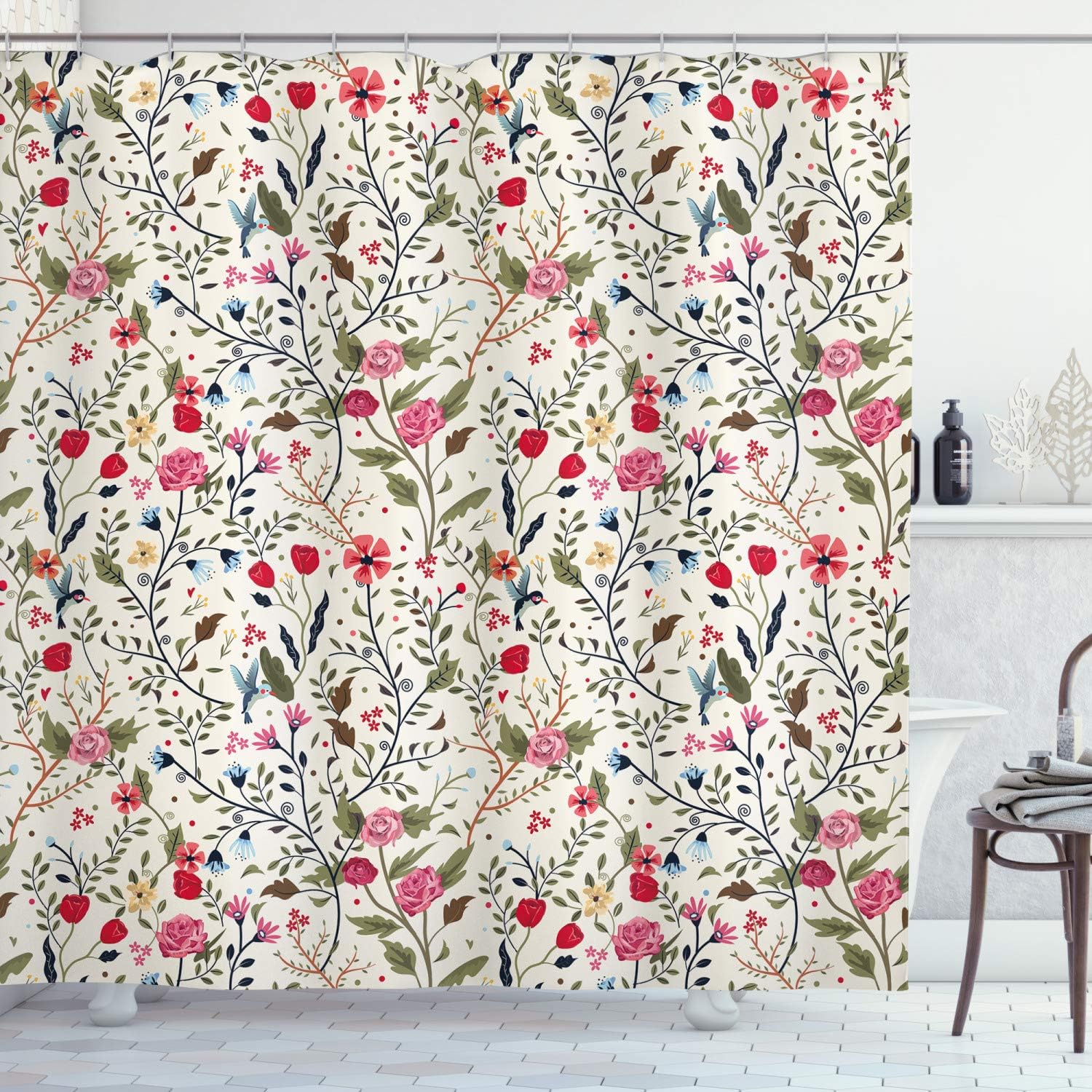 William Morris Shower Curtain Watercolor Vintage Flower Art Style Shower Curtain For Bathroom Waterproof Bath Curtain With Hooks W60H190(CM)-1 Pcs
William Morris Shower Curtain Watercolor Vintage Flower Art Style Shower Curtain For Bathroom Waterproof Bath Curtain With Hooks W60H190(CM)-1 Pcs