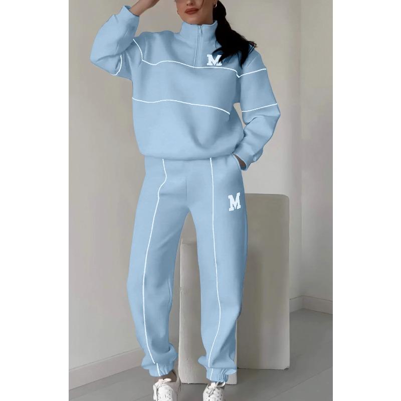 Autumn Winter Fashion Letter Print Sweatshirt Set Casual Zipper Half Open Collar Long Sleeve Sweatpants Two Piece Suit S синий
Autumn Winter Fashion Letter Print Sweatshirt Set Casual Zipper Half Open Collar Long Sleeve Sweatpants Two Piece Suit S синий