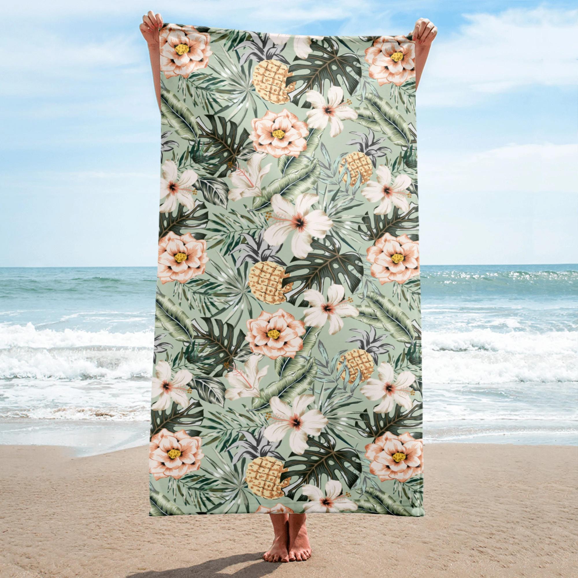 Tropical Beach Towel with Hibiscus, Pineapple & Palm Leaves, Exotic Summer Swim Towel, Boho Bath & Vacation Gift W30*H60(CM)
Tropical Beach Towel with Hibiscus, Pineapple & Palm Leaves, Exotic Summer Swim Towel, Boho Bath & Vacation Gift W30*H60(CM)