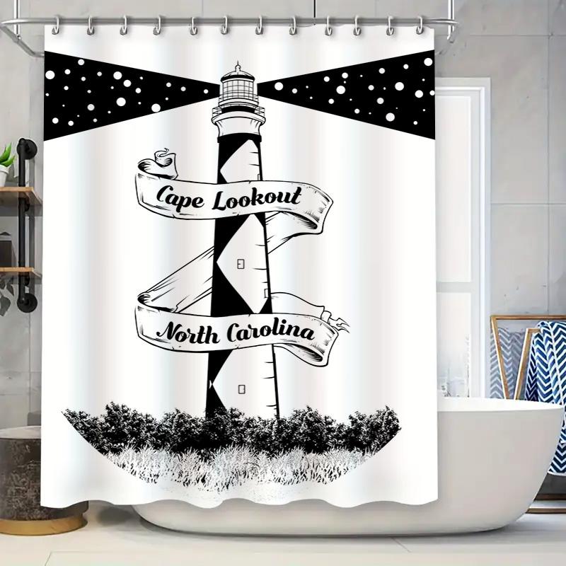 Lighthouse Cape Lookout Shower Curtain North Carolina Decor Beach House Waterproof Black White Bathroom Liner Set For Home Decor W60H190(CM)-1 Pcs
Lighthouse Cape Lookout Shower Curtain North Carolina Decor Beach House Waterproof Black White Bathroom Liner Set For Home Decor W60H190(CM)-1 Pcs
