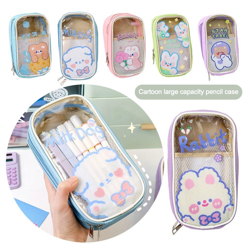 PVC Waterproof Pen Bag Transparant Pencil Bags Gift Pencil Case Stationery Purple Rabbit
PVC Waterproof Pen Bag Transparant Pencil Bags Gift Pencil Case Stationery Purple Rabbit
