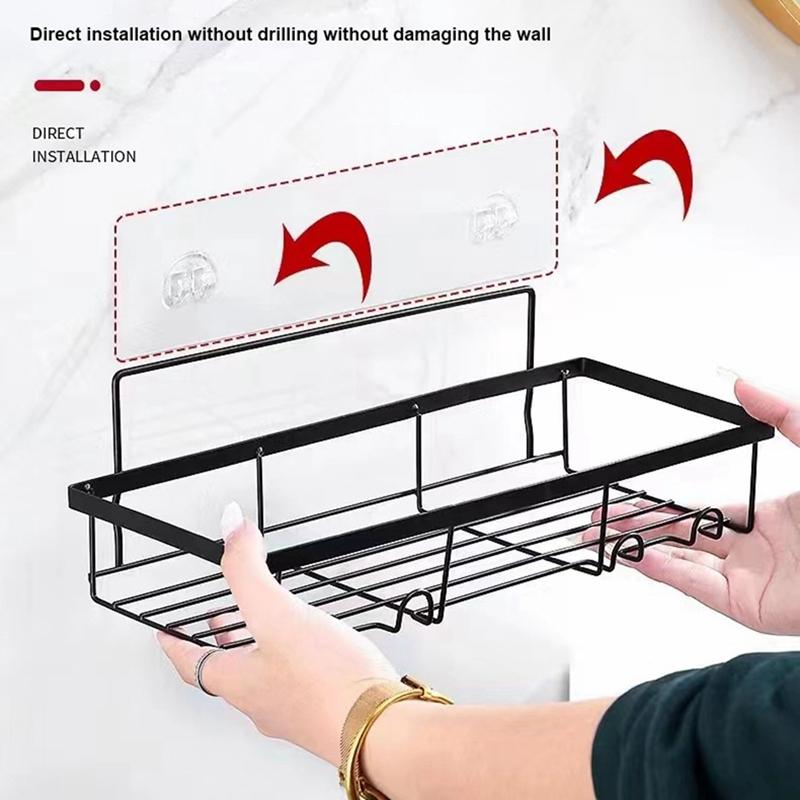 Полка из кованого железа без пуансона Настенная стойка для хранения в ванной комнате Бытовые туалетные принадлежности Полка для хранения мыла Набор из четырех предметов (перфорированный / No Punch) 
Полка из кованого железа без пуансона Настенная стойка для хранения в ванной комнате Бытовые туалетные принадлежности Полка для хранения мыла Набор из четырех предметов (перфорированный / No Punch)