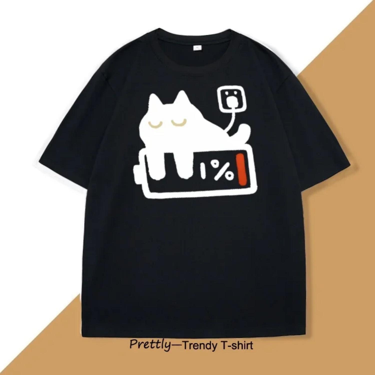 Funny Cat Charging T-shirt for Women Casual T Shirts Short Sleeved Tees Female Tops Summer Streetwear Women Clothes XXXXXL
Funny Cat Charging T-shirt for Women Casual T Shirts Short Sleeved Tees Female Tops Summer Streetwear Women Clothes XXXXXL