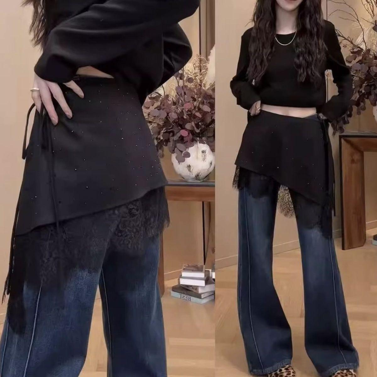 Plus Size Layered Rhinestone Lace Short Skirt for Spring & Autumn, Slimming, Hip-Covering, One-Piece Style. M 90-105 Jin
Plus Size Layered Rhinestone Lace Short Skirt for Spring & Autumn, Slimming, Hip-Covering, One-Piece Style. M 90-105 Jin