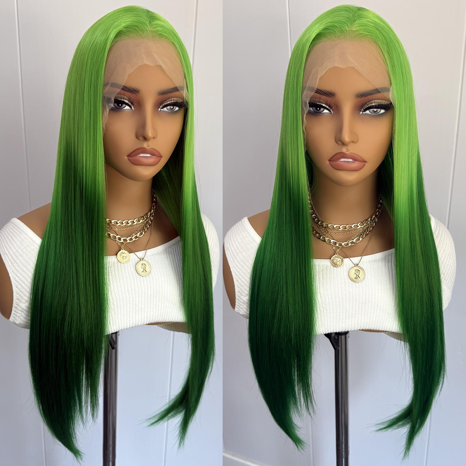 AIMEYA Green Lace Front Wig Ombre Color Synthetic Long Silky Straight Hair 13x4 Natural Hairline Daily Cosplay Wigs for Women (as the picture,26inches&Lace Front)
AIMEYA Green Lace Front Wig Ombre Color Synthetic Long Silky Straight Hair 13x4 Natural Hairline Daily Cosplay Wigs for Women (as the picture,26inches&Lace Front)