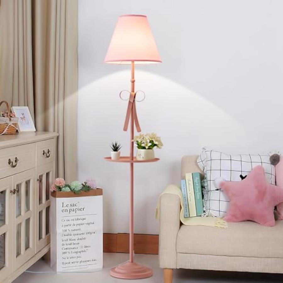 Modern Pink Floor Lamp for Girls Bedroom 63in Cute Floor Lamp with Table Shelves Bow Decorative Standing Tall Light for Girls P
Modern Pink Floor Lamp for Girls Bedroom 63in Cute Floor Lamp with Table Shelves Bow Decorative Standing Tall Light for Girls P