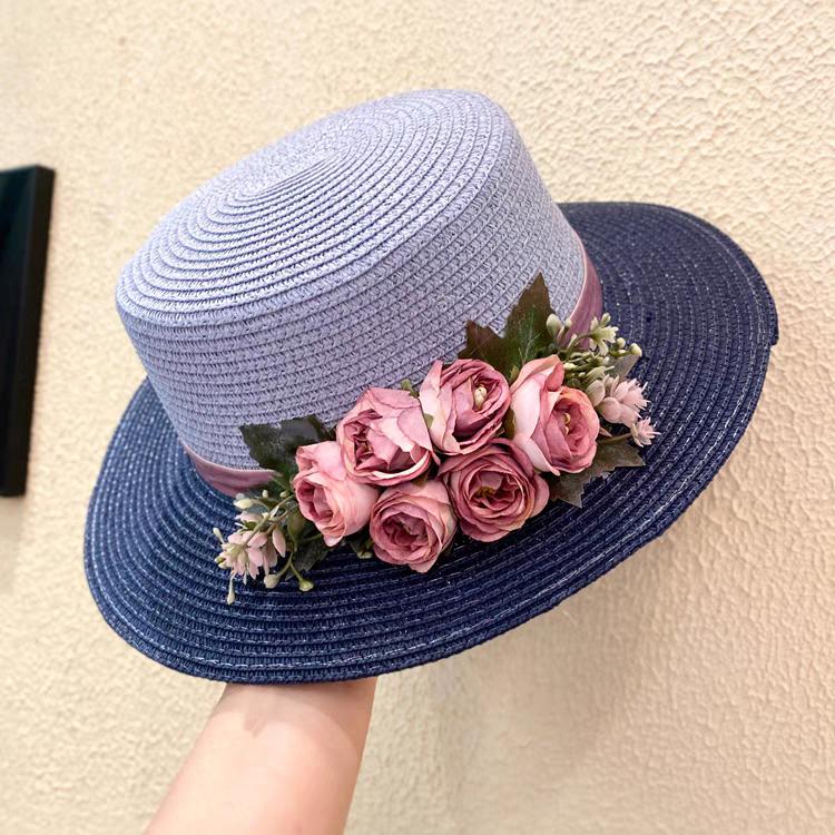 spring summer flower hat French women s straw flat hat elegant beach hat Barrel cap sun hat outdoor travel sun hat wholesale M 56-58
spring summer flower hat French women s straw flat hat elegant beach hat Barrel cap sun hat outdoor travel sun hat wholesale M 56-58