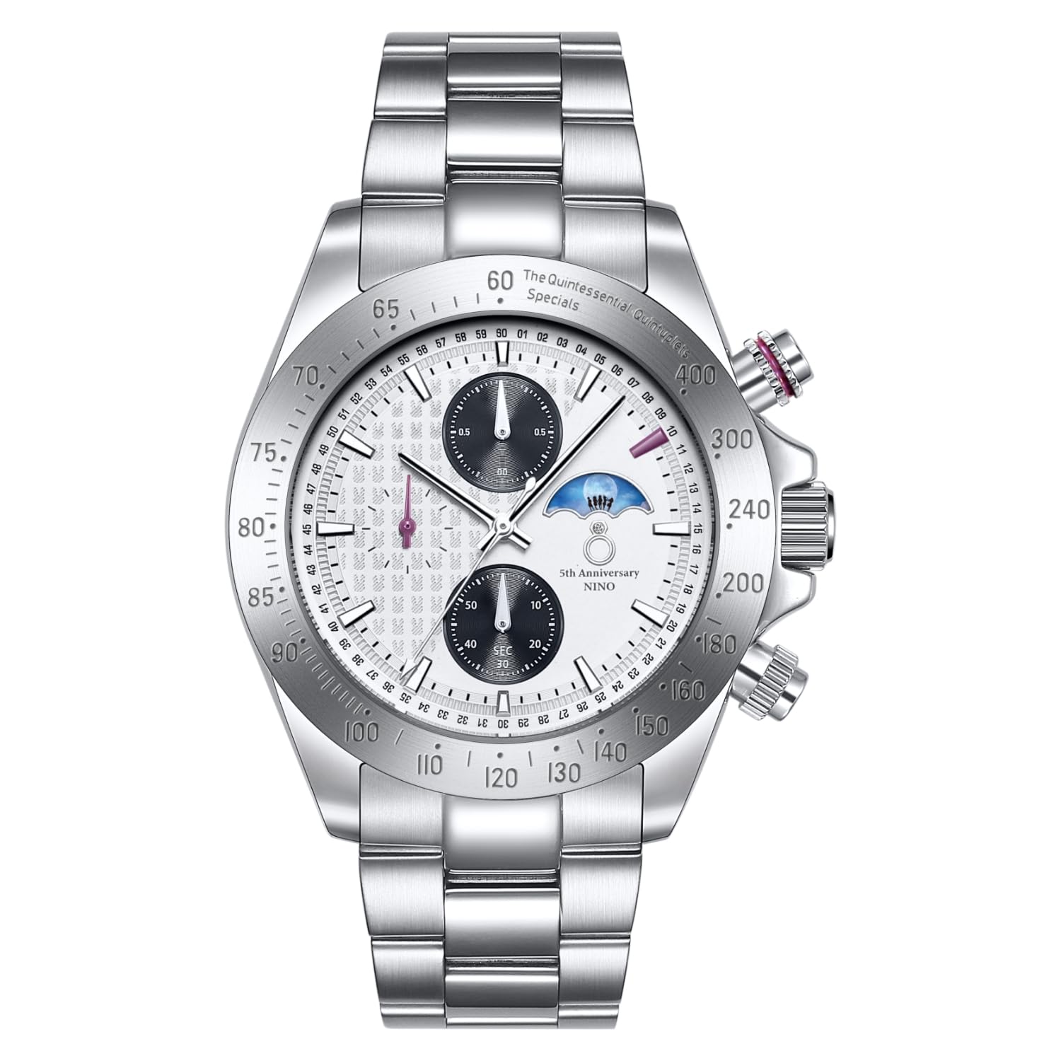 Специальный выпуск аниме Quintessential 5th Anniversary White Wedding Chronograph Watch «The Quintuplets» (Нино Накано)
Специальный выпуск аниме Quintessential 5th Anniversary White Wedding Chronograph Watch «The Quintuplets» (Нино Накано)