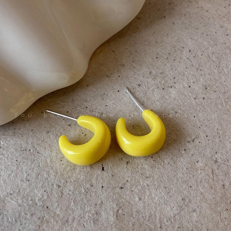 Silver needle fresh candy color C-shaped stud earrings female, niche simple temperament dopamine earrings Internet celebrity earrings 925 silver needle жовтий
Silver needle fresh candy color C-shaped stud earrings female, niche simple temperament dopamine earrings Internet celebrity earrings 925 silver needle жовтий