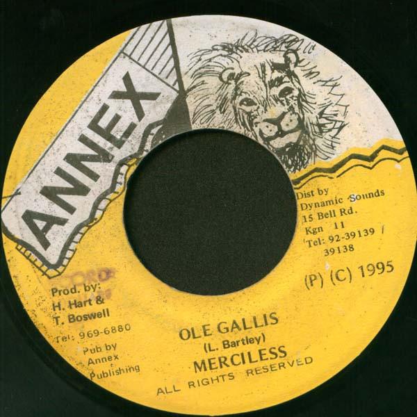 7inch Record MERCILESS - Ole Gallis NONE Annex 1995 Jamaica Reggae, Ska & Dub Used
7inch Record MERCILESS - Ole Gallis NONE Annex 1995 Jamaica Reggae, Ska & Dub Used