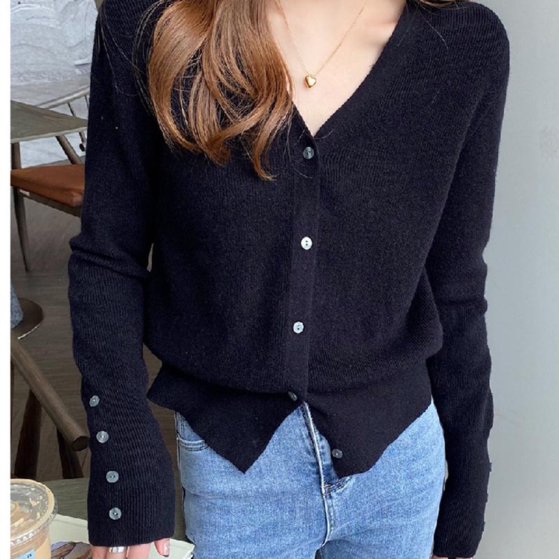 Fashion V-neck Women Knitted Cardigan Jackets Spring Autumn New Bottoming Shirt Sweater Thin Buttons Loose Top Solid Color Loose Women s Clothing One Size чорний
Fashion V-neck Women Knitted Cardigan Jackets Spring Autumn New Bottoming Shirt Sweater Thin Buttons Loose Top Solid Color Loose Women s Clothing One Size чорний