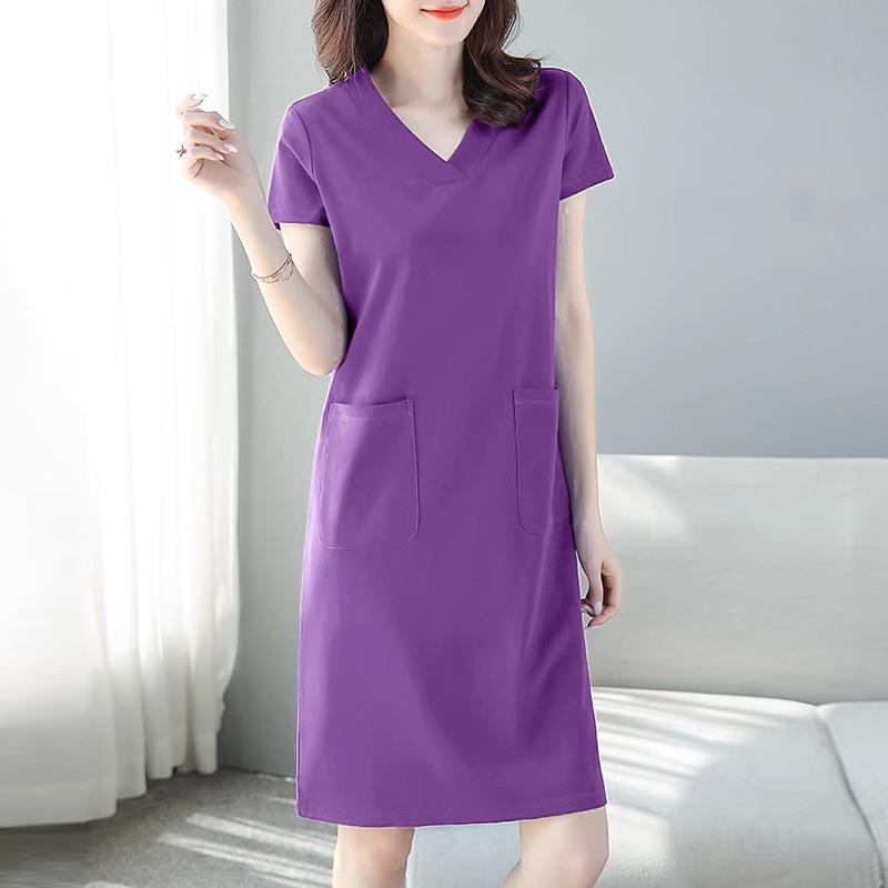 ZANZEA Женское повседневное однотонное платье с V-образным вырезом и коротким рукавом
ZANZEA Женское повседневное однотонное платье с V-образным вырезом и коротким рукавом