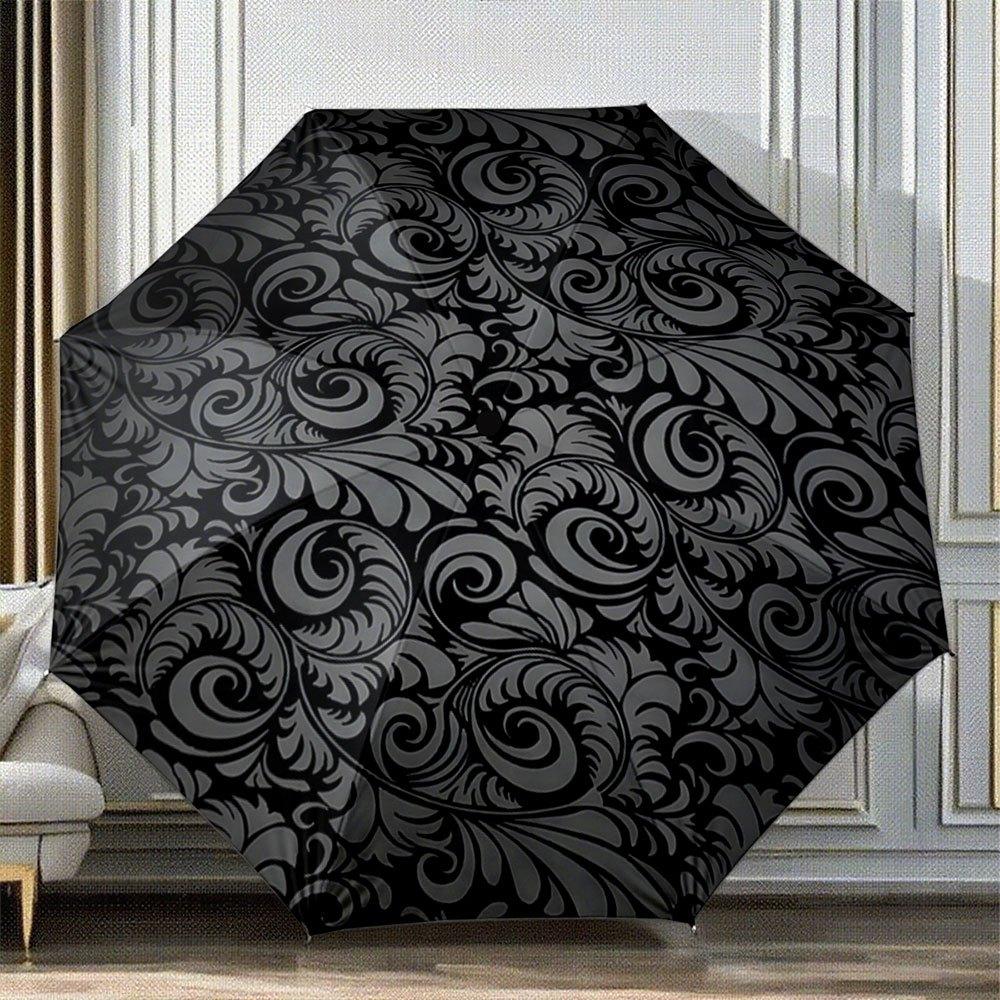Automatic Folding Umbrella with Gray Swirling Floral Patterns - Portable Collapsible Design, 8-Rib Durable Frame, Compact Trav Iron&8K
Automatic Folding Umbrella with Gray Swirling Floral Patterns - Portable Collapsible Design, 8-Rib Durable Frame, Compact Trav Iron&8K