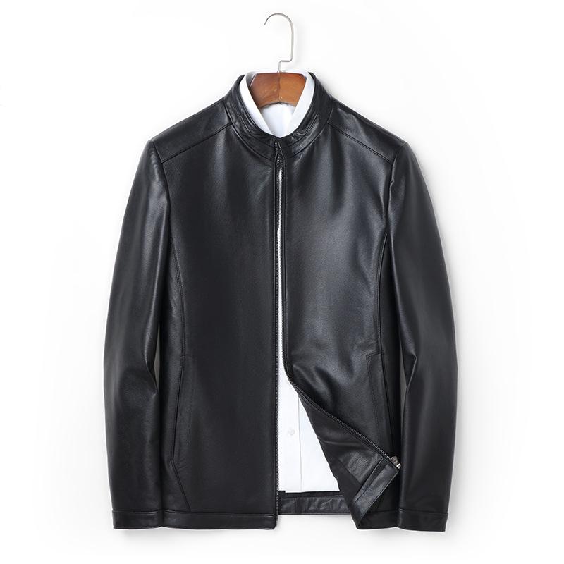 Осень и зима, новая мужская деловая повседневная кожаная куртка с лацканами, куртка из коровьей кожи, натуральная кожаная куртка для мужчин 5XL
