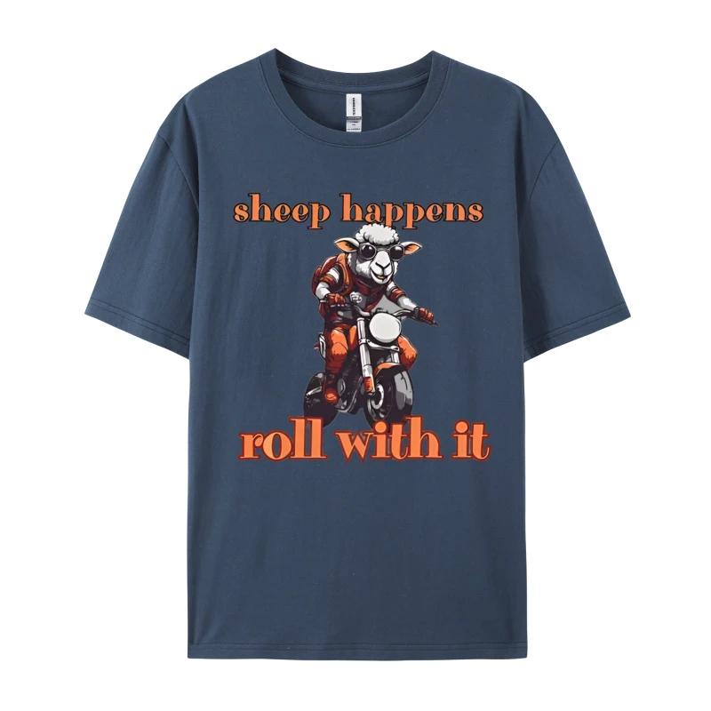 Motobiker Tshirt Sheep Happens Roll With It Motorbiker Men Clothing Tops Plus Size Pure Cotton ONeck T Shirt 4XL
Motobiker Tshirt Sheep Happens Roll With It Motorbiker Men Clothing Tops Plus Size Pure Cotton ONeck T Shirt 4XL