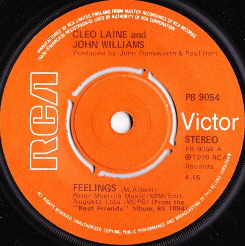 7inch Record CLEO LAINE & JOHN WILLIAMS - Feelings PB9054 RCA Victor 1976 UK Classical Used
7inch Record CLEO LAINE & JOHN WILLIAMS - Feelings PB9054 RCA Victor 1976 UK Classical Used