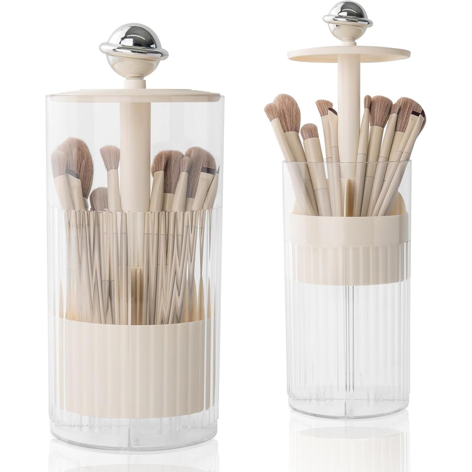 Upgraded Press-Pop Makeup Brush Holder One-Touch Open Dustproof Organizer With Clear Lid For Vanity Desktop Bathroom 2 Colors чорний
Upgraded Press-Pop Makeup Brush Holder One-Touch Open Dustproof Organizer With Clear Lid For Vanity Desktop Bathroom 2 Colors чорний